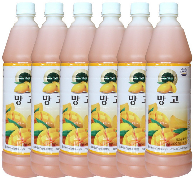 청솔 망고 음료 원액, 835ml, 6개