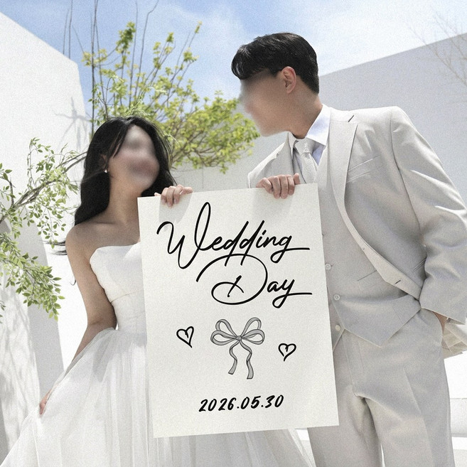 웨딩촬영소품 포스터 결혼 날짜 웨딩포스터 대형 인쇄 출력, SAVE THE DATE