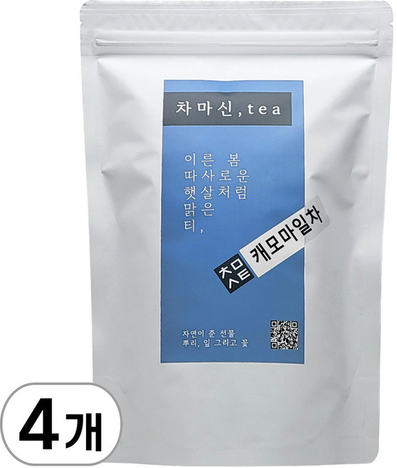 차마신티 캐모마일 티백 잠잘오는 꽃 차, 4개, 1g, 50개입