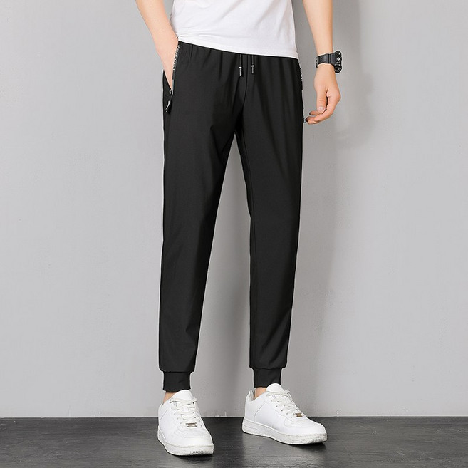 冰絲涼感褲 超彈力休閒速乾褲 九分運動褲 8XL（110-115kg）