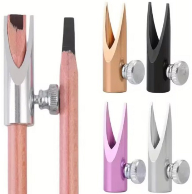 광휘몰 샤프너 아이브로우 펜슬 가이드 깎이 펜슬샤프너 아이브로우샤프너 아이라인 깍이 샤프닝가이드, 아이브로우 샤프너 핑크, 1