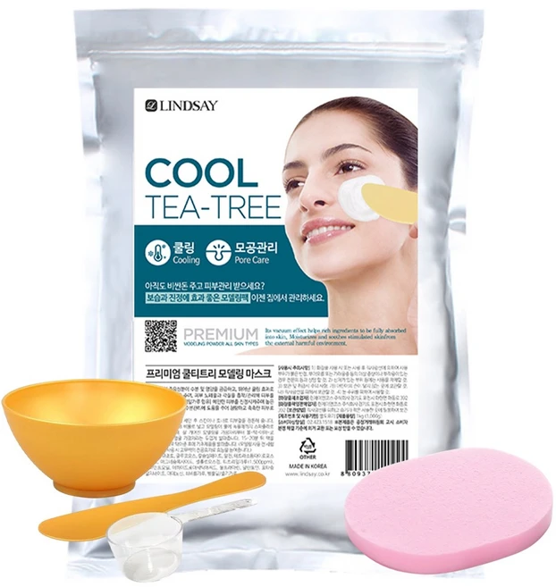 린제이 프리미엄 티트리 모델링팩1kg+팩도구3종+해면, 1개입, 1개 - 쿠팡