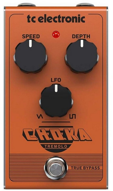 TC Electronic CHOKA TREMOLO 빈티지 맛 올 아날로그 트레몰로 페달 3노브 디자인과 LFO 스타일 간 매끄러운 모핑 오렌지, 초카 트레몰로