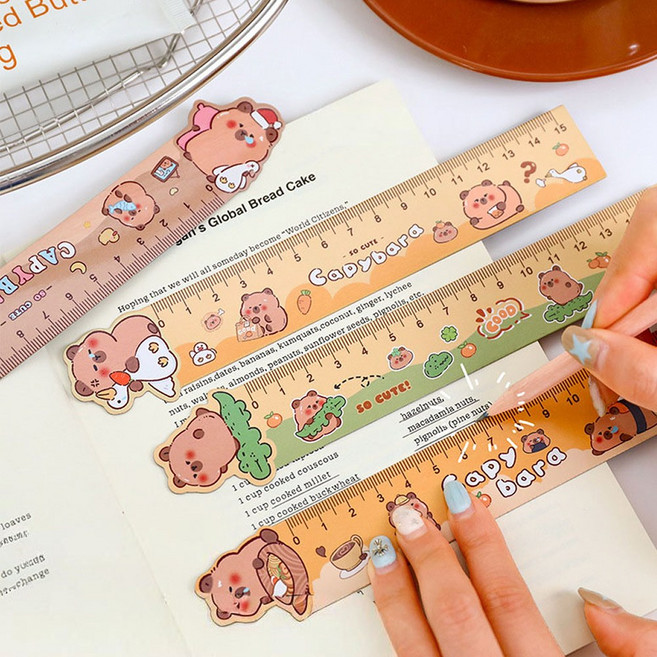 카피바라 책갈피 자석 구부러지는자 15cm, 1개, 디자인랜덤