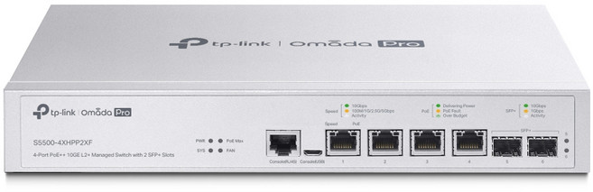 TP-LINK Omada Pro S5500-4XHPP2XF 4포트 PoE++ 10GE L2+ 관리형 스위치 2SFP+, 1개