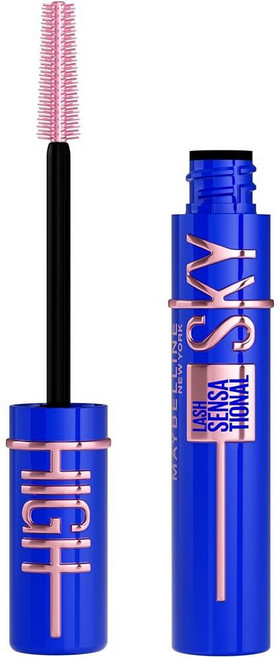 Maybelline Lash Sensational Sky 하이 워셔블 마스카라 메이크업 볼류마이징 길어짐 디파이닝 컬링 곱셈 조립 가능한 포뮬러 베리 블랙 1개입, Blue Mist