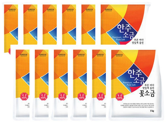 한주소금 꽃소금 1kg x 12개