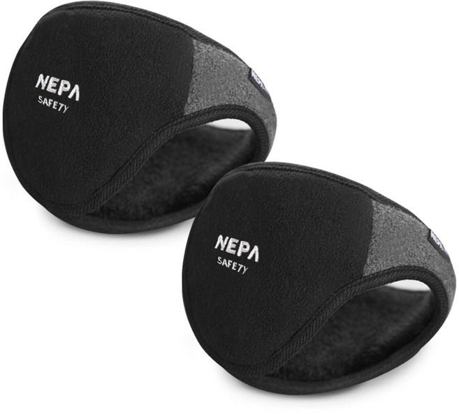 네파 Safety 듀오 방한 귀마개 2개, 블랙&그레이 혼합