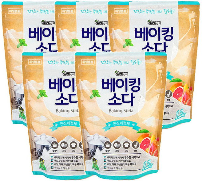 산도깨비 대용량 베이킹소다 1.2kg 리필 X 5개