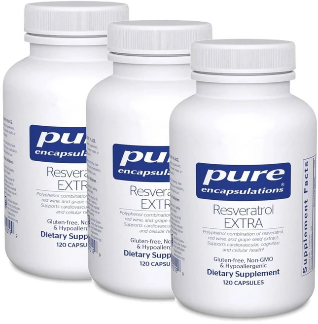 퓨어인캡슐레이션 레스베라트롤 엑스트라 100mg 캡슐 Pure Encapsulations Resveratrol EXTRA, 3개, 120정 - 쿠팡