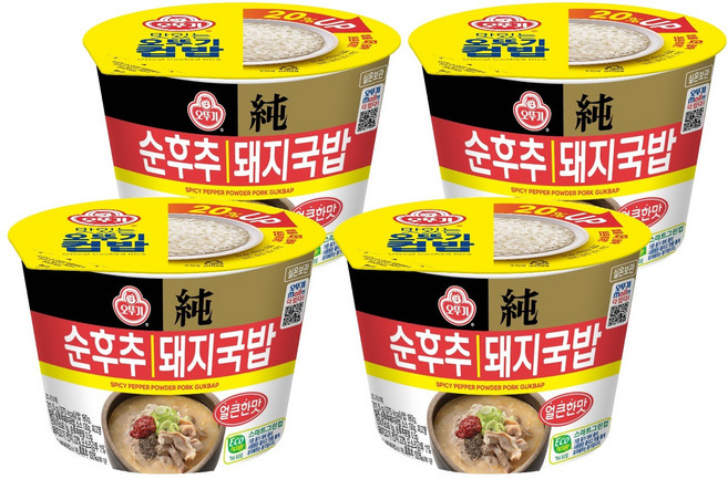 오뚜기 컵밥 얼큰 순후추 돼지국밥, 4개, 311.5g