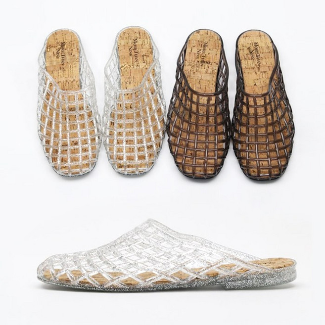 이에스슈즈 넷걸 슬리퍼 발에 착감기는 말랑한 그물망 젤리슬리퍼 여름 젤리슈즈 호피 여성슬리퍼