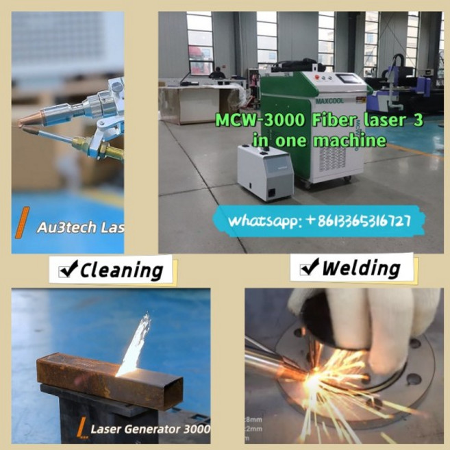 7위 - 4-in-1 핸드헬드 1500W 2000W 3000W 섬유 레이저 용접 절단기 금속 용접 및 청소용 수냉 시
