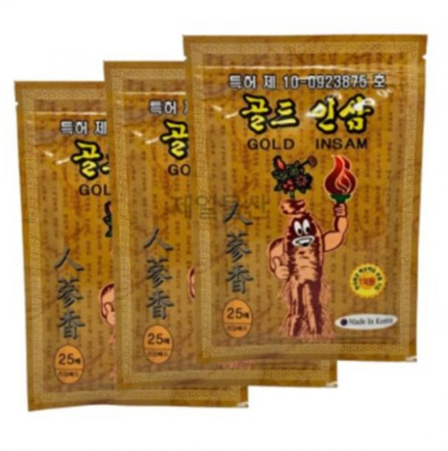 골드인삼 겅강 패드 붙이는 찜질 패치, 3개