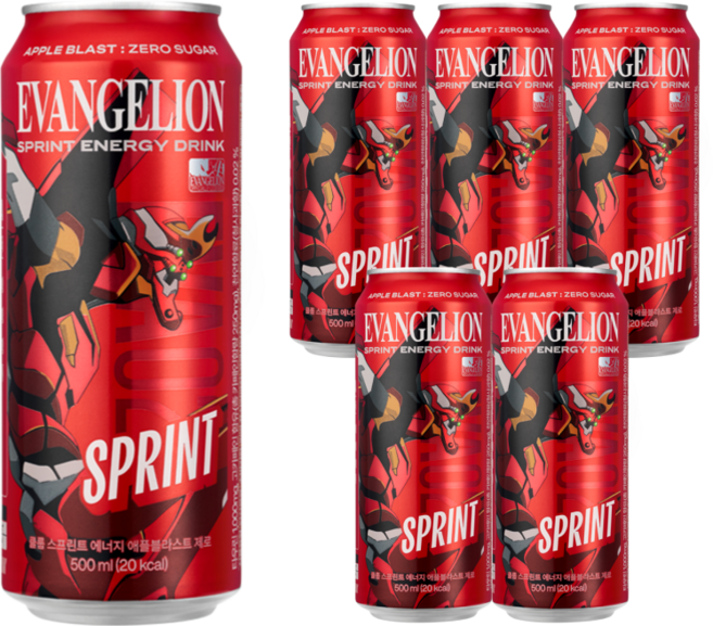 클룹 스프린트 에반게리온 에너지드링크 애플 블라스트 제로 500ml 6개