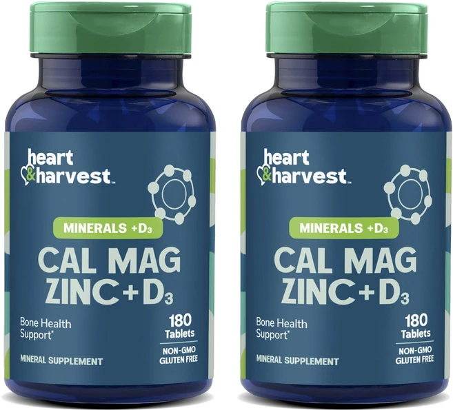 Heart & Harvest 미네랄 칼 마그 아연 + D3 타블렛, 2개, 180정 - 쿠팡