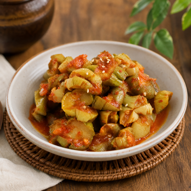 국산 매실 오이지무침 오이지 양념무침 밥도둑 반찬, 1개, 500g