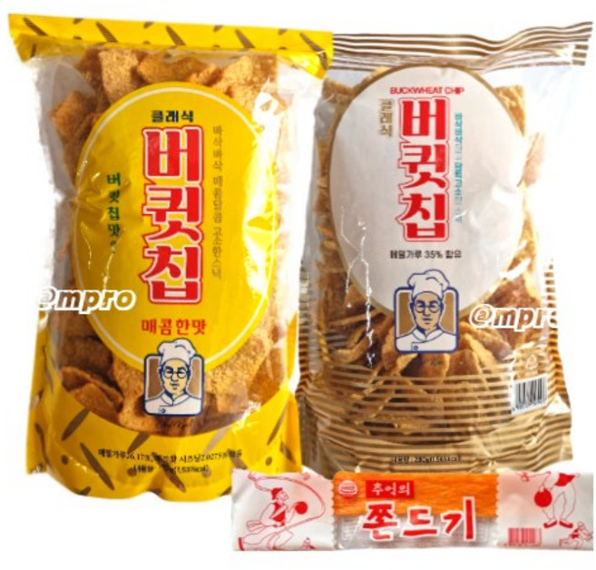 클래식 버큇칩오리지날280g 1개 버큇칩매콤한맛280g 1개 추억쫀드기 1개, 280g