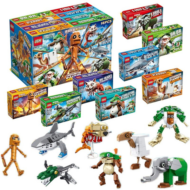 3탄 업그레이드 이탈리안 브레인롯 조립 8종 블럭 세트, 3탄 업그레이드 이탈리안 브레인롯 조립8종 세트, 1개