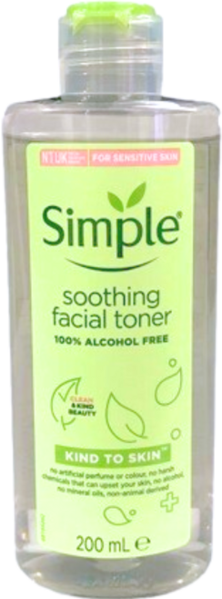 Simple 親膚舒緩保濕化妝水 英國進口 敏感肌適用, 200ml, 1件