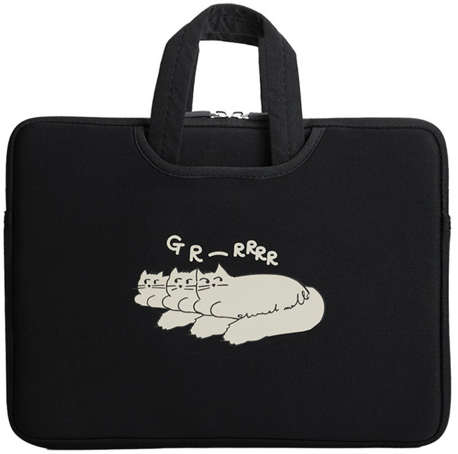귀여운 캐릭터 일러스트 노트북 파우치 맥북 LG 그램 갤럭시북 13인치 14인치 15인치 16인치, 그릉그릉, 1개