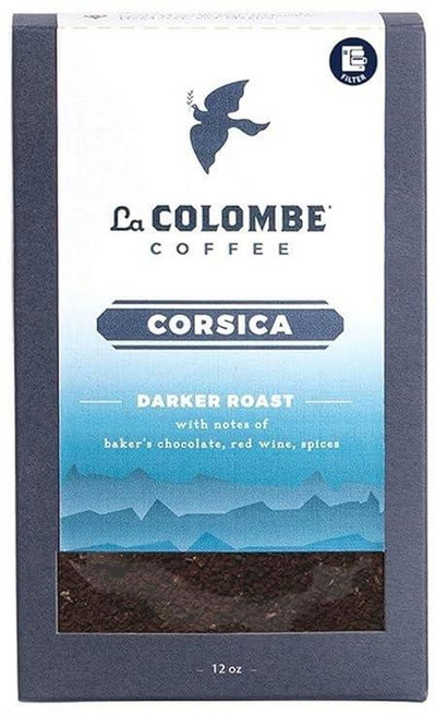 La Colombe Bleu 유기농 다크 로스트 드립 그라인드 그라운드 커피 - 코코아 마카다미아 및 스위트 크림 노트 355ml(12온스) (1팩), 코르시카, 12 Ounce (Pack of 1), 1개