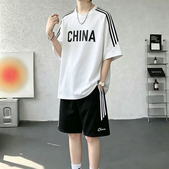 夏季中國風休閒運動兩件式套裝