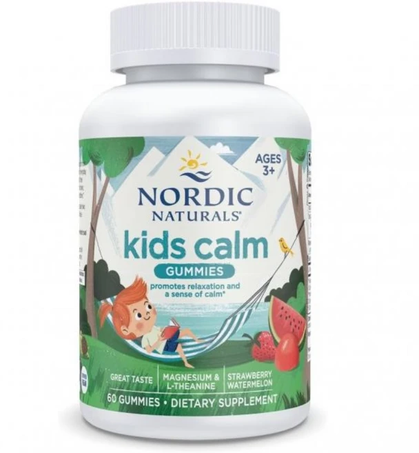 노르딕 내추럴 키즈 차분 구미 딸기 수박 60 마그네슘 L테아닌 어린이용 휴식 최대 60인분, 1개, 60정 - 쿠팡