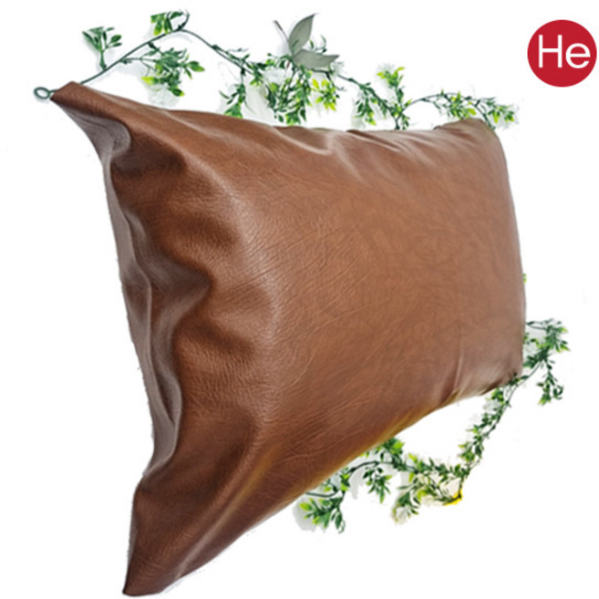 대형 가죽쇼파쿠션 50x70 특대 솜포함 사각 직사각 쇼파쿠션 국내생산 통가죽베개, 브라운 특대 50x70