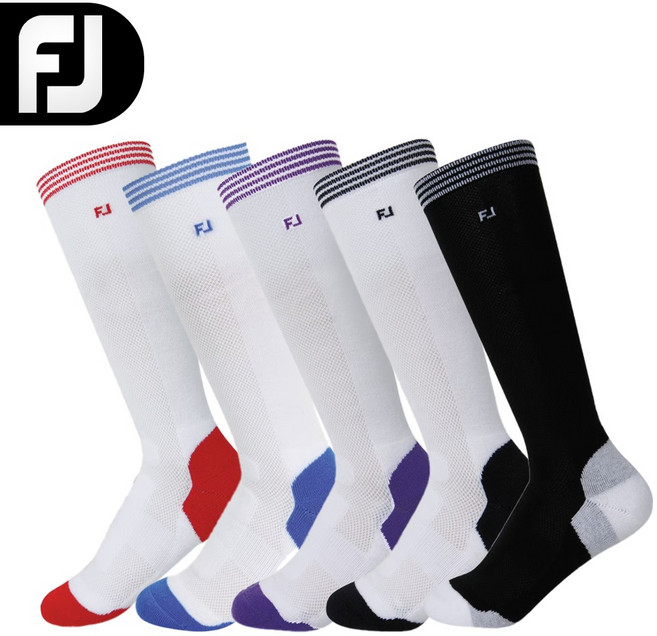 풋조이 PRODRY KNEE SOCKS 여성 골프양말 삭스 2set, WHITE_BLUE_2SET, 2개