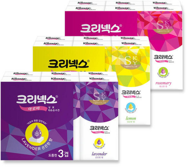 크리넥스 아로마 티슈손수건 (10매x6입)x6팩 /휴대용 여행용, 10매입, 36개