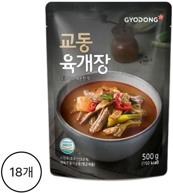 교동식품 육개장, 500g, 18개