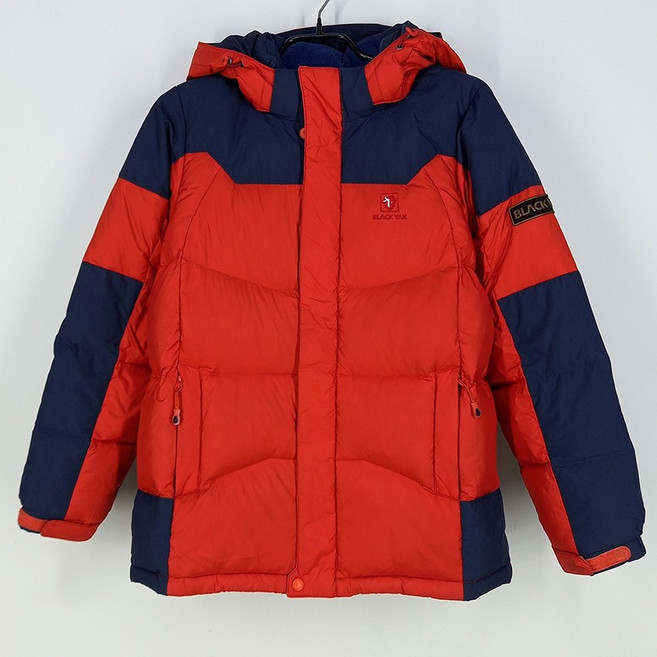 빈티지다온 블랙야크 아동 배색 울트라 덕다운 푸퍼패딩 레드155
