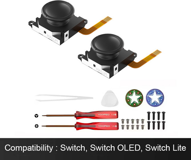 AKNES × HALLPI TMR 조이콘 교체용 Nintendo Swicth OLED 수리용 표류 전자기 없음, 02 1 Pair, 02 With Tools