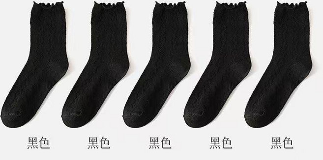 女童襪 夏季薄款 透氣暗紋 長筒堆堆襪