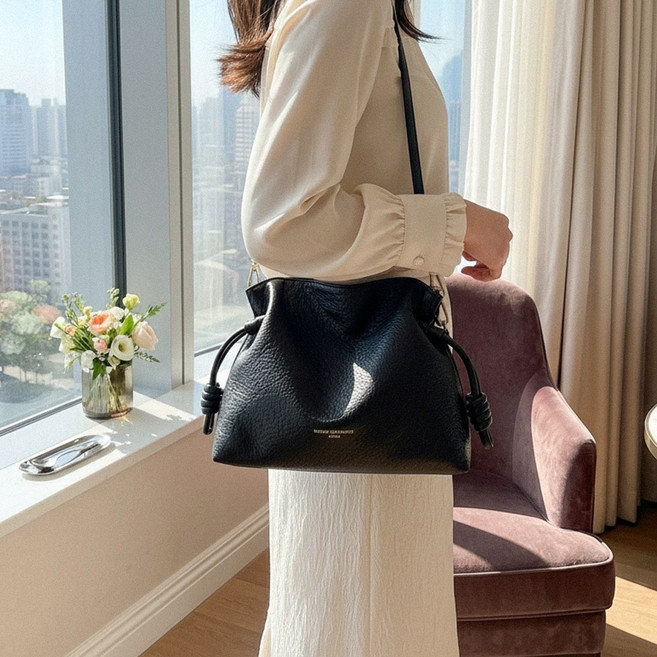 글램디브 프린누 가죽 버킷백 복조리 크로스백 A2001