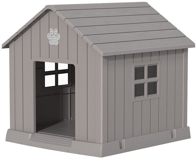 지오리빙 강아지집 고양이집 개집 소형견 중형견 대형견 초대형견 야외 마당 견사 애완견 하우스 사계절 숨숨집 화장실, 1개, DH023A/그레이