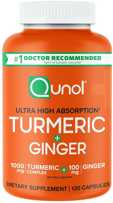 Qunol 薑黃 1000mg + 生薑 100mg 膠囊, 1個, 120錠