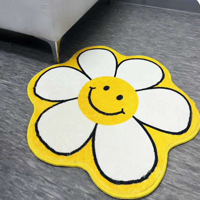 스마일 원형 거실 안방 식탁밑 러그 발매트