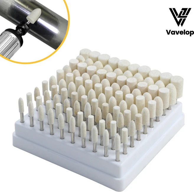 바벨롭 양모 추지석 비트 양모추 버핑 펠트 빠우 광택 폴리싱 휠 1set 100종, 양모추 1set 100개, 1개 - 쿠팡