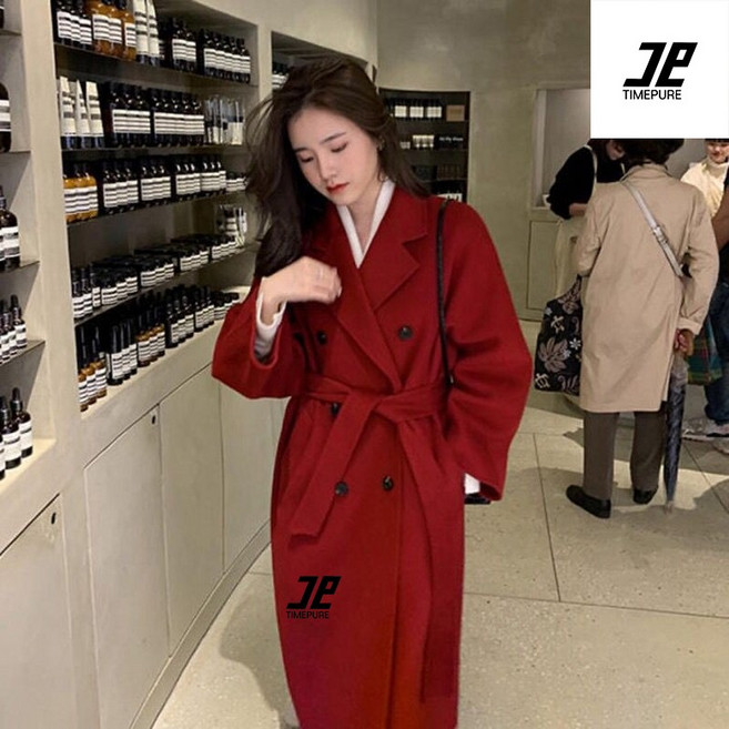 봄 가을 여성 오버핏 트렌치코트 빅사이즈 데일리 슬림라인 울 코트 모던 톤 코트