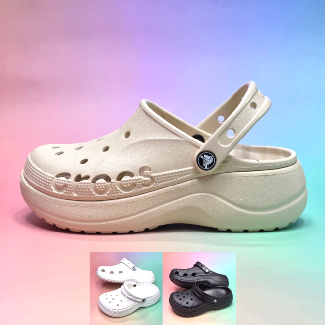 CROCS 정품 크록스 여성 바야 플랫폼 클로그 키높이 슬리퍼 샌들 사무실 정품악세사리