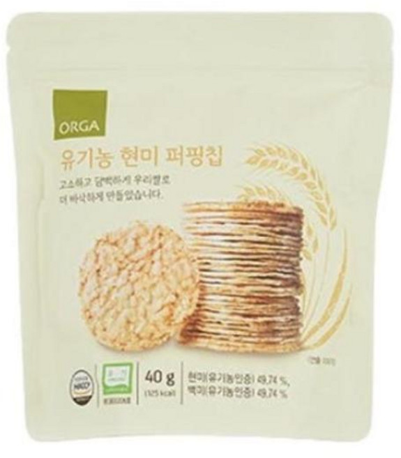올가 유기농 현미 퍼핑칩 40g, 6개