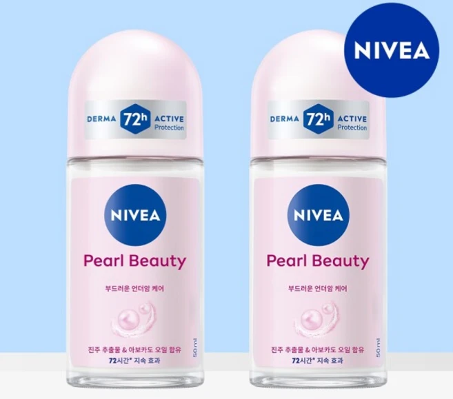 [니베아] 데오드란트 롤온 펄 뷰티 50ml 2개 - 쿠팡