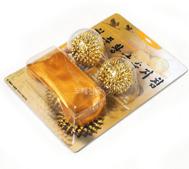 허준 황금 수지침 지압볼 지압공 손바닥지압볼 경혈자극 황금볼, 01-허준 황금수지침, 1개