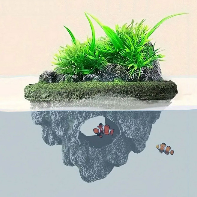 플로팅 어항장식 물에뜨는 물고기 구피 은신처 놀이터 어항 수족관 꾸미기, 1개