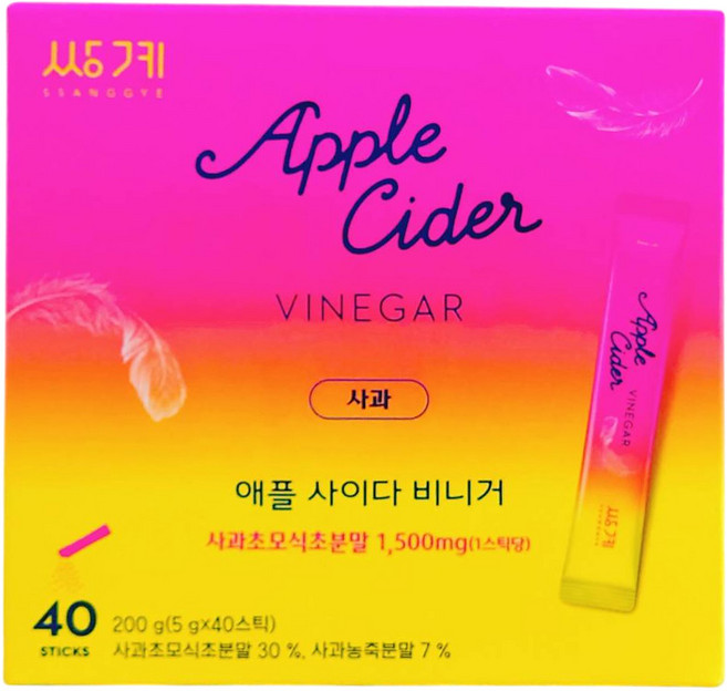 SSANG GYE 蘋果醋飲粉 隨身包 蘋果風味 40入, 5g, 40