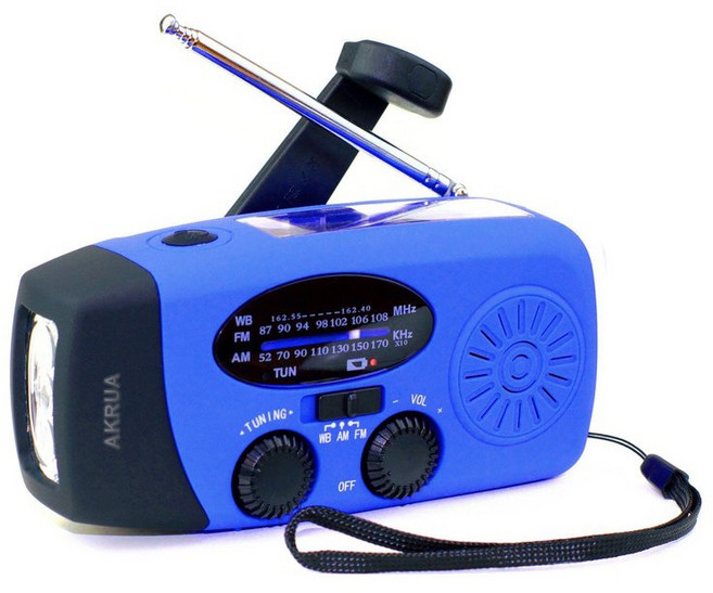 AKRUA 랜턴라디오 수동라디오 비상라디오 유선라디오fm 재난라디오 자가발전손전등 자가발전 라디오 재난용품 생존키트 발전라디오, 푸른 색, 푸른 색