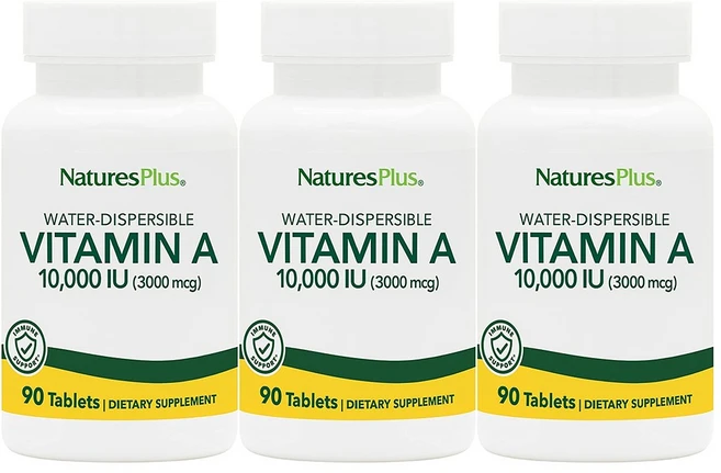 네이처스플러스 수분산성 비타민 A 10 000 IU (3 000 mcg) 90정 3통, 3개 - 쿠팡