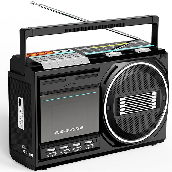 Kuephom 카세트 플레이어 레코더 붐박스 블루투스 포함: 휴대용 붐 박스 라디오 FM/AM/SW - 이어폰 잭이 있는 레트로 테이프/USB 컨버터 음성 녹음을 위한 내장 마